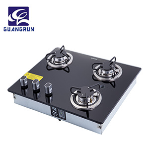 Ventas directas de fábrica Guangrun Genuine Kitchenware RV Estufa de gas Estufa de fuego de tres ojos Estufa de gas de escritorio GR-B007