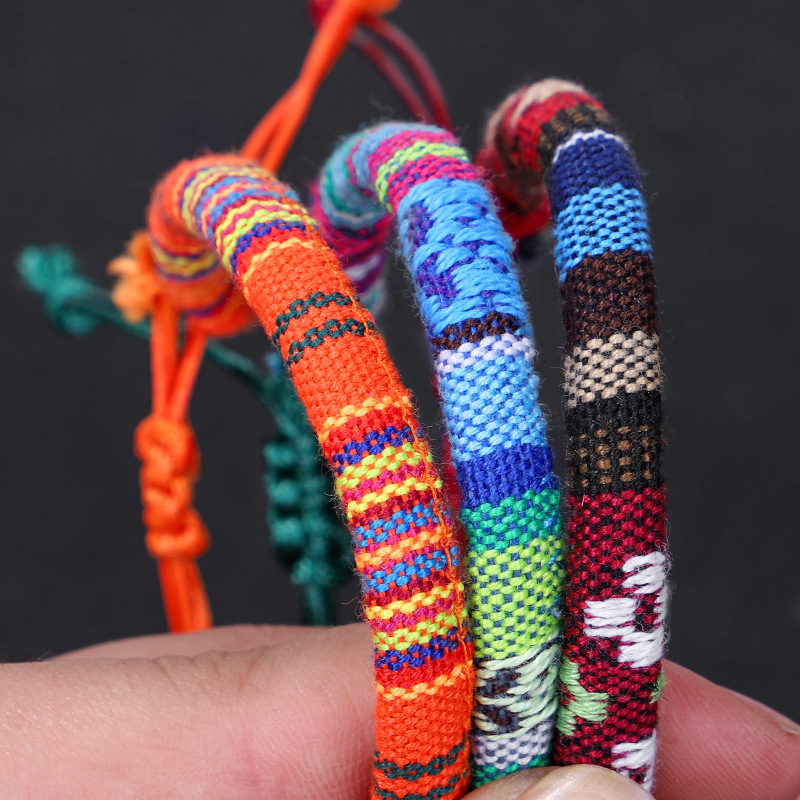 Ethnic Style Colorful Cotton Braid Unisex Bracelets 1 Piece