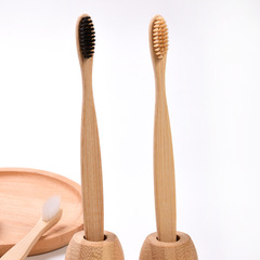 Round-head, round-tail bamboo toothbrush doll, bamboo charcoal soft bristles, factory direct supply, wholesale