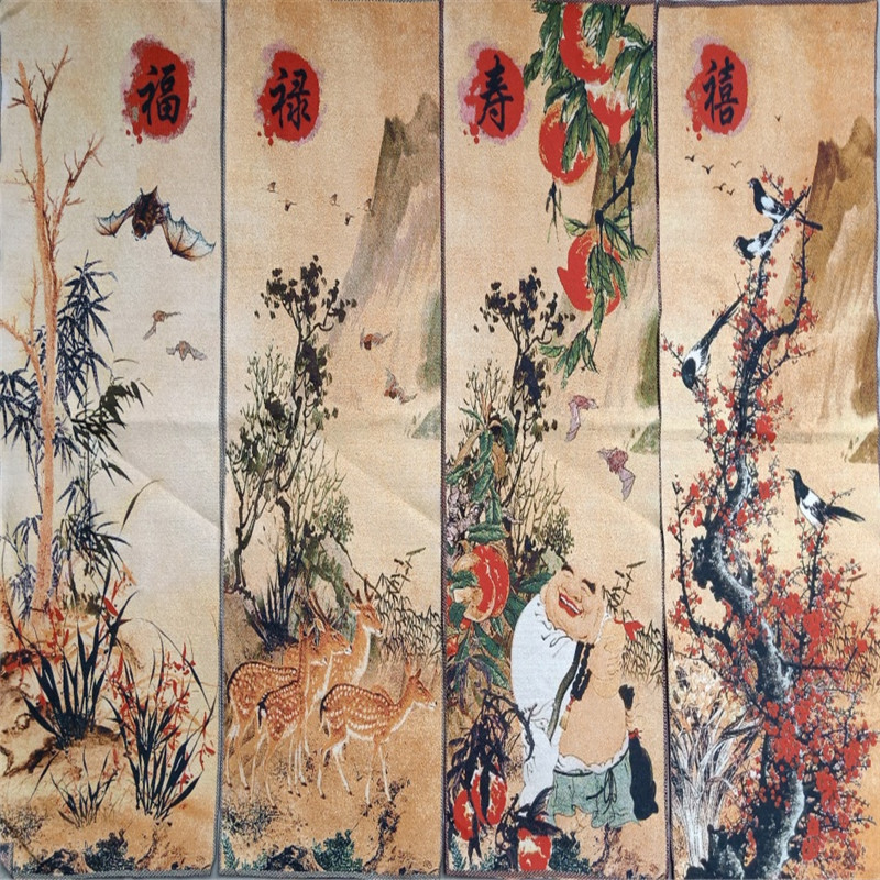 廠家直銷批發仿古做舊織錦繡刺繡 布繡未裝裱