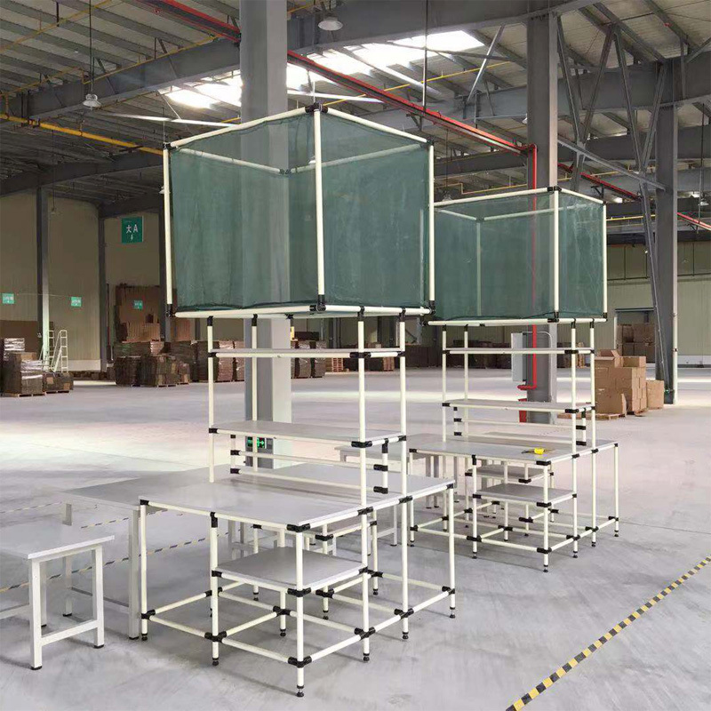 浙江五维精益管打包桌 线棒 电商打包台仓库包装桌