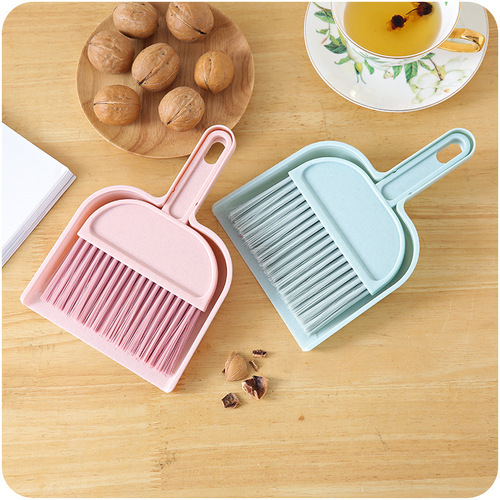 Household mini dustpan broom desktop small broom E394 keyboard brush creative cleaning tool plastic dustpan set
