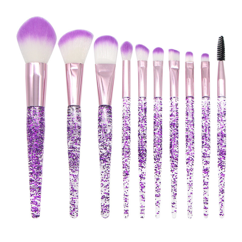 Fashion Synthetic Fibre 10 Crystal Makeup Brushes display picture 1