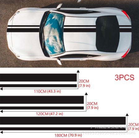 k-362厂家直销汽车拉花贴车头盖贴引擎盖贴车顶车身车尾条纹贴纸