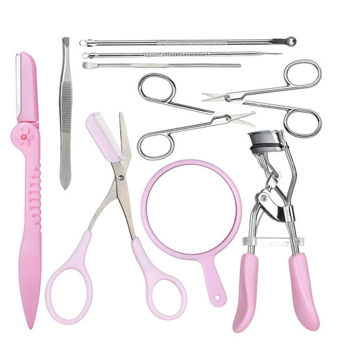 Eyebrow trimming set, eyebrow sticker artifact, novice safety eyebrow razor, eyebrow trimming scissor, eyebrow comb, spiral eyebrow clip, professional eyebrow card