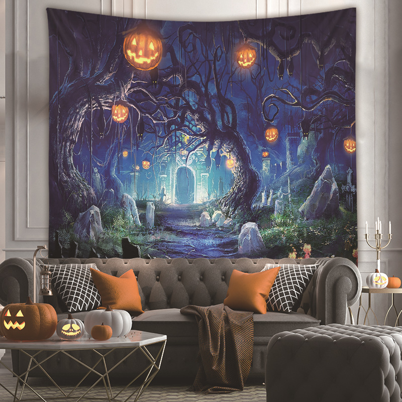 Halloween Room Wall Decoration Background Cloth Fabric Painting Tapestry Wholesale Nihaojewelry display picture 3