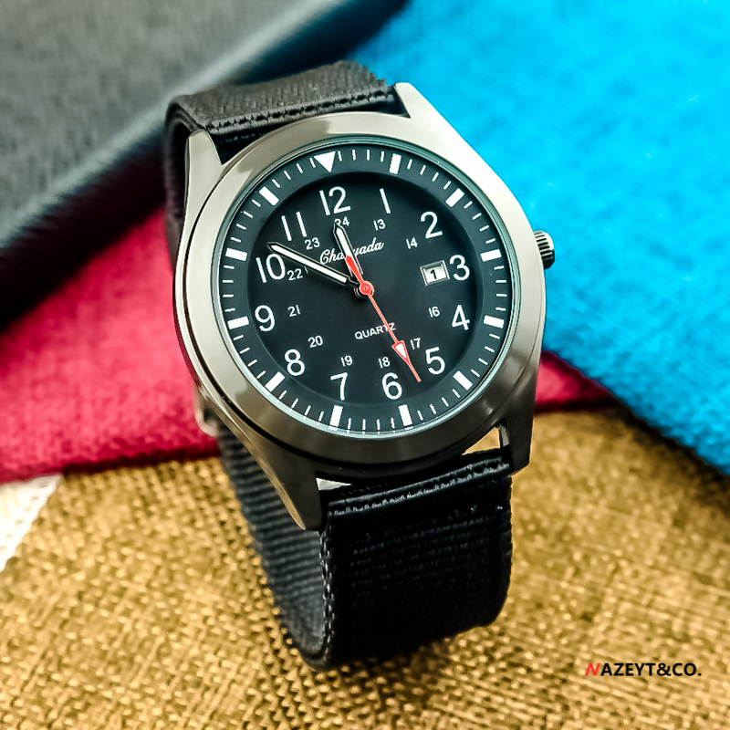 2022 reloj de moda de estilo coreano para hombres para estudiantes de secundaria y secundaria de lona deportiva al aire libre Calendario de hombre reloj impermeable