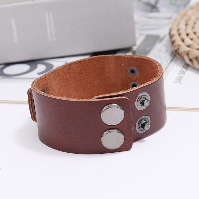 New cowhide wolf head menu0027s bracelet jewelry hot sale nihaojewelry