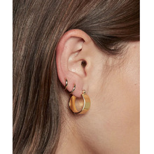 edge hoop earring 宽边圆圈金属耳环
