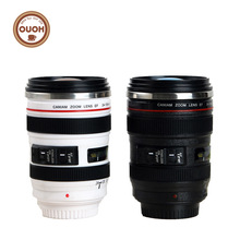 创意相机镜头杯水杯子camera lens cup六代黑白不锈钢咖啡杯