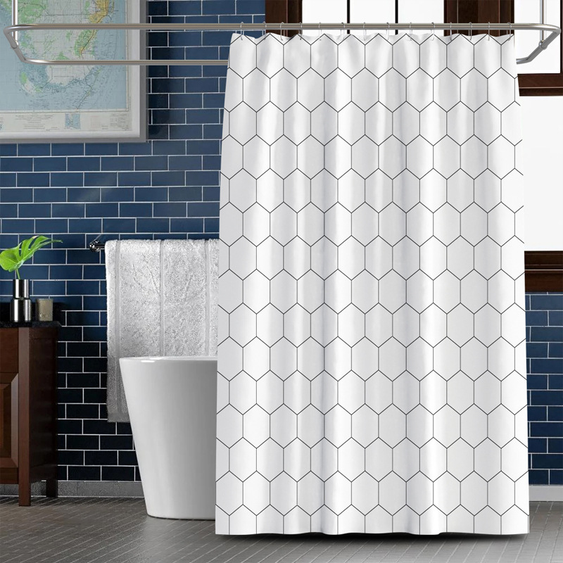 Directly From The Manufacturer: Home Honeycomb Mosaic Thickened Waterproof And Mildew-proof Bathroom Curtain, Polyester_voghion.com