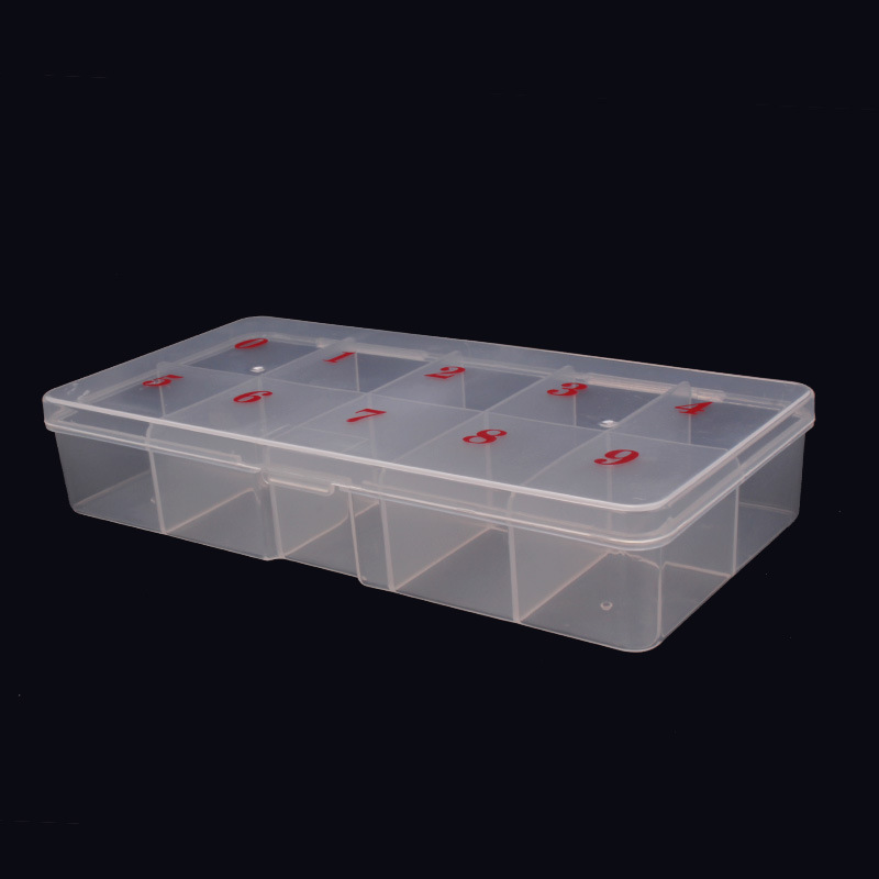 Suministros de uñas al por mayor caja de uñas 500 piezas caja de uñas translúcido caja de almacenamiento caja resistente a la caída