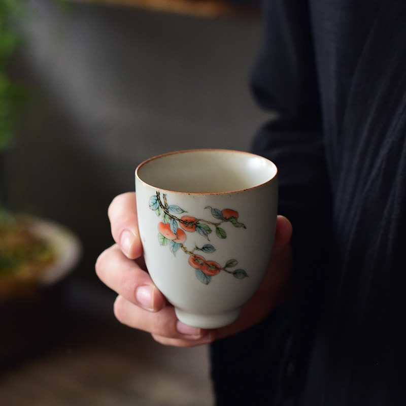 Taza de té Qinghua Ruyao taza de té maestro taza de té taza de té kung fu taza de té de cerámica taza de té gran taza personal taza de té