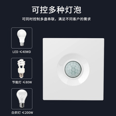 Smart Infrared Human Sensor Switch Panel with Delay Function for Staircases, 220V, Auto Light Control with LED Light