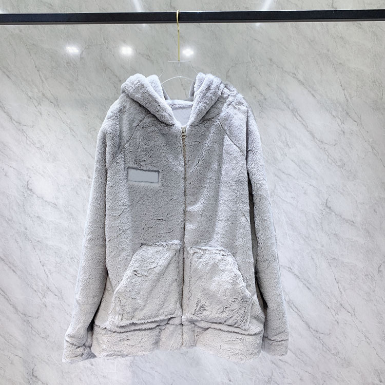 景甜肖战同款连帽外套女冬季加绒宽松韩版毛绒雪人仿皮草帽衫潮