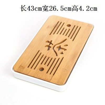 Bamboo Tea Tray, small square drain design, water-storage mini Kung Fu tea platform