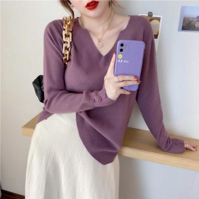 V-Neck Loose-Fitting Sweater NSFYF86038