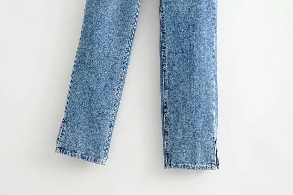 autumn all-match loose thin wide-leg jeans  NSAC14329