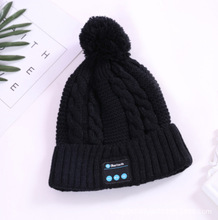 厂家直销蓝牙5.0无线耳机针织套头帽 冬季保暖音乐蓝牙帽  蓝牙帽