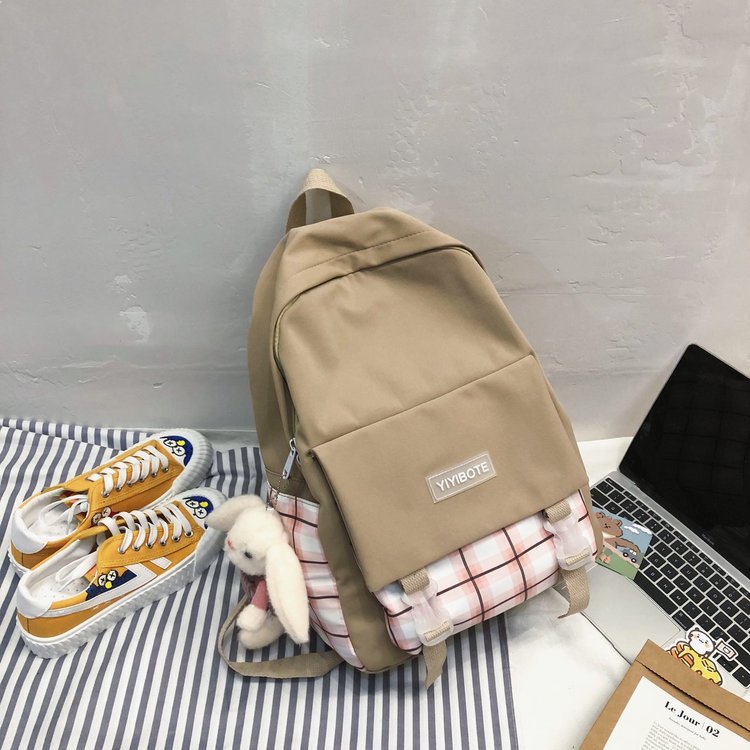 Schoolbag Korean Fashion Harajuku Cute Girl Student Small Fresh Contrast Color Plaid Backpack  Wholesale Nihaojewelry display picture 116