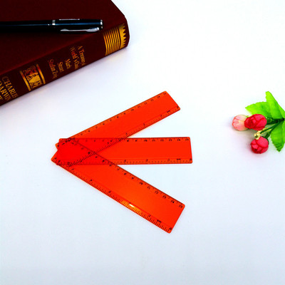 厂家批发15cm塑料双斜磨砂直尺定制logo广告办公文具刻度尺子定做