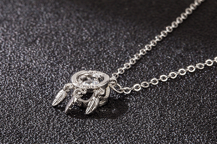 Korean dream catcher pendant copper necklace clavicle chain simple jewelry