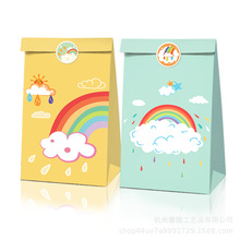 LB020亚马逊ebay纸袋七彩彩虹派对手提袋 森林动物糖果袋礼品纸袋