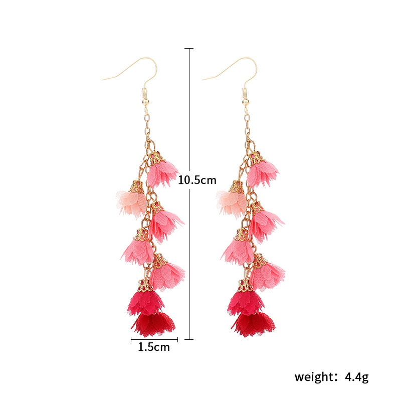 Fashion Ethnic Style Long Tassel Bohemian Color Ear Hook Earrings For Women display picture 2