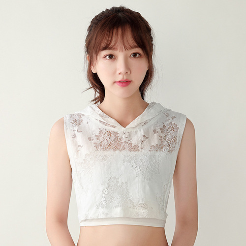 Korean Autumn/Winter Hollow Lace Fake Collar Shirt, Black and White Decorative Sweater Collar