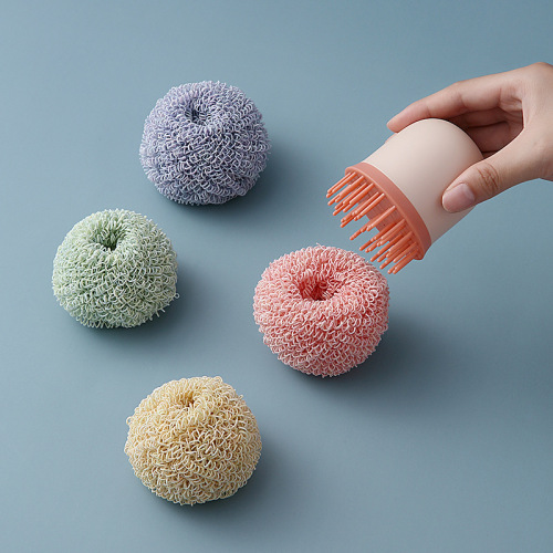 Selected Original Steel Ball Stainless Steel Replaceable Pot Washing Brush Biodegradable Fiber Cleaning Ball