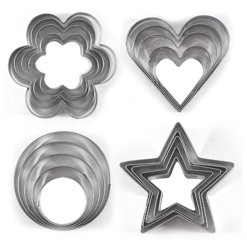 Baking tools biscuit mold mousse circle stainless steel star flower heart round combination set diy creative cake mold