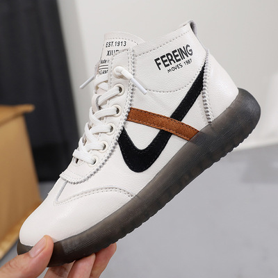 新品2020秋季小白鞋女平底板鞋高帮老爹鞋女运动休闲学生鞋女单鞋|ms