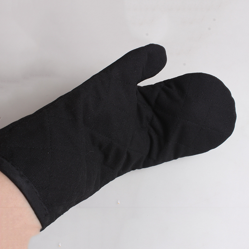 Guantes de barbacoa directa de fábrica con aislamiento de tela de algodón puro guantes engrosados barbacoa de alta temperatura resistente a cinco dedos anti-escaldado