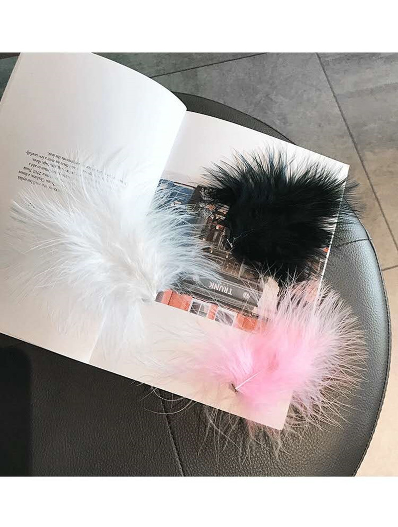 검은 깃털 머리핀 한 쌍