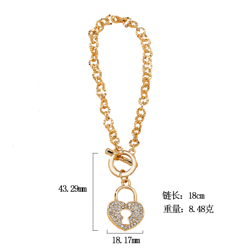 New Korean Fashion  Heart Lock Bracelet display picture 1