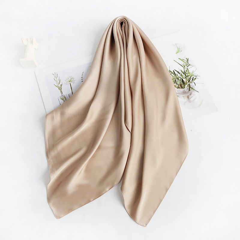 Women's Fashion Solid Color Satin Printing Silk Scarves display picture 15