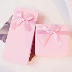 Pink gift box rectangular creative watch box gift box bow cosmetics lipstick packaging box