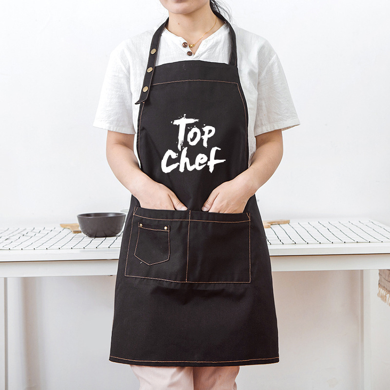 Chef moda delantal Workwear leche tienda de té Denim Workwear bar adulto verano transpirable impresión logo imprimible