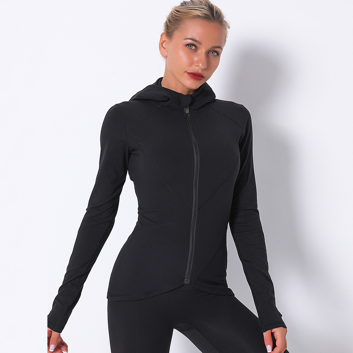 fall/winter zipper quick-drying fitness long sleeves yoga top  NSNS10663