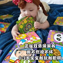 微商同款宝贝认知洞洞书全10本 幼儿园2-8岁宝宝撕不烂小手翻翻书