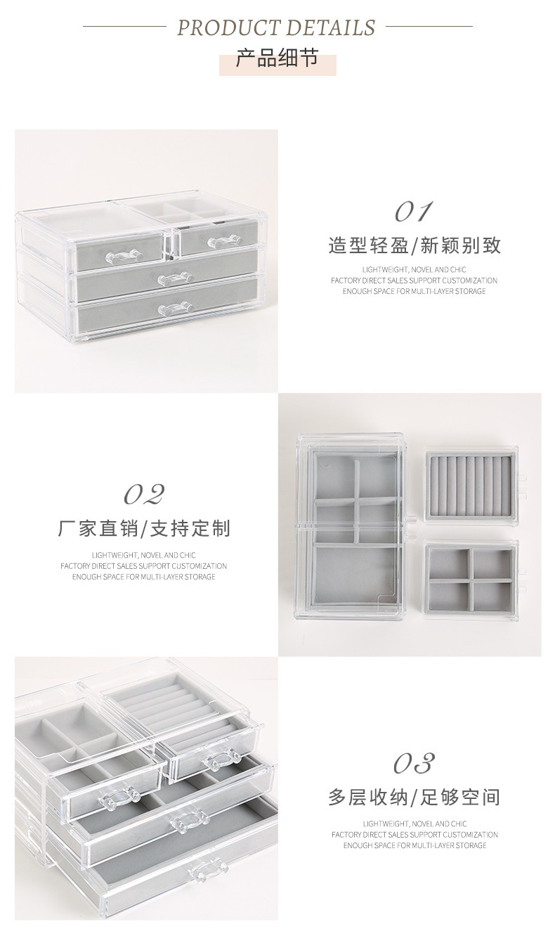 Dreischichtige Transparente Aufbewahrungsbox Mit Flanellboden display picture 12