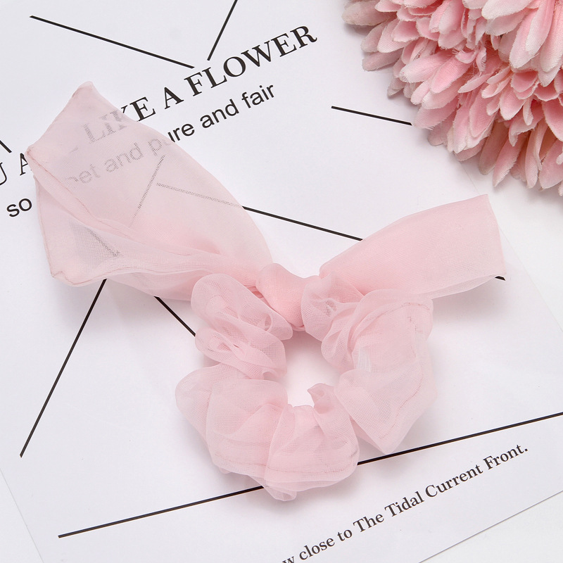 Korean Solid Color Organza Hair Scrunchies display picture 9