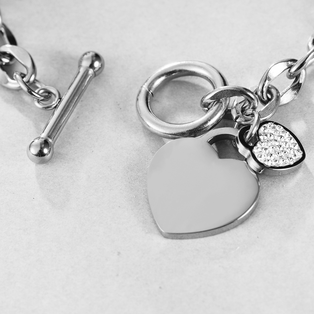1 Piece Quantity Wholesale Vintage Style Heart Shape Titanium Steel Bracelets
