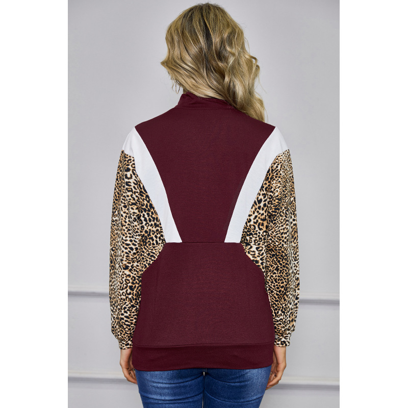 stitching leopard print top  NSSA25947