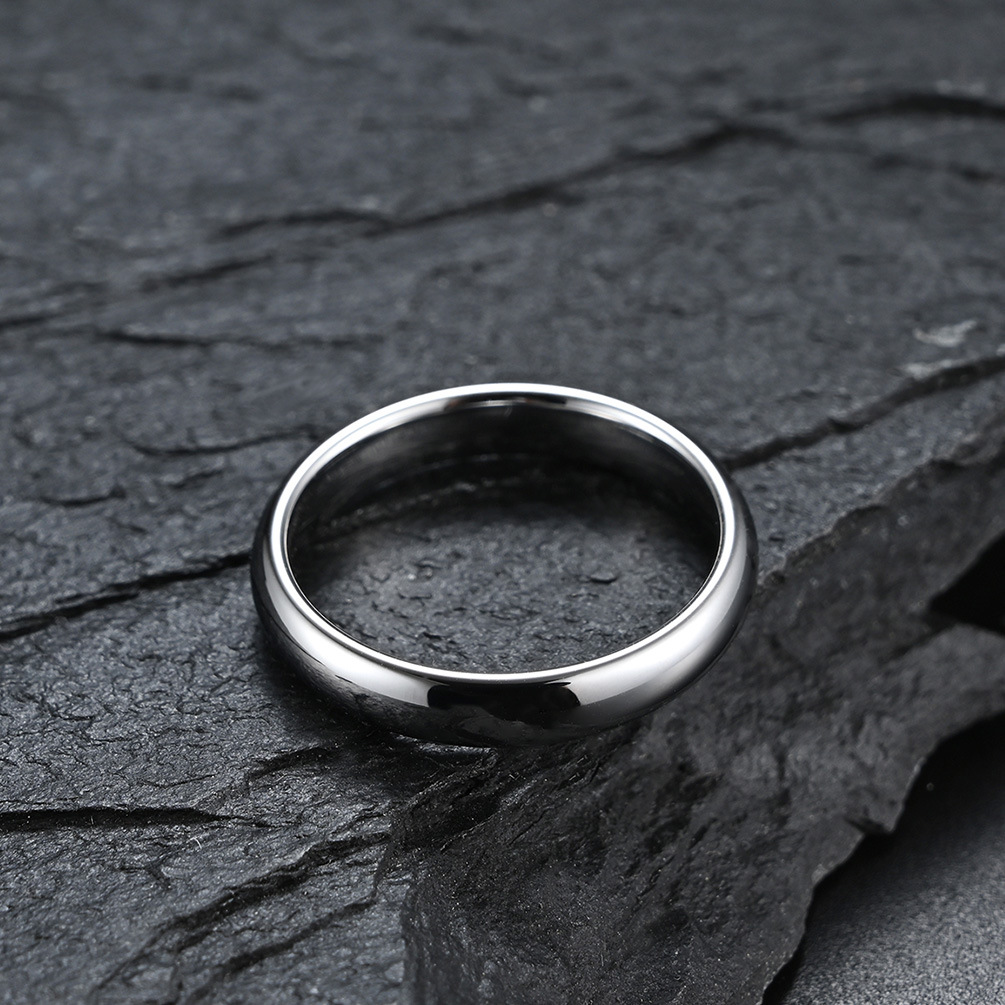 Daily Occasion Simple Style Solid Color Tungsten Steel Rings Polishing Stainless Steel Rings