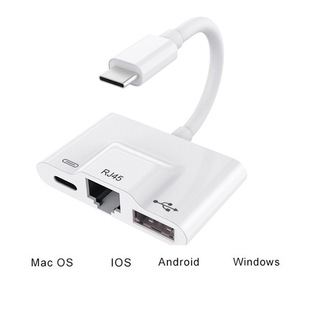 Mobile phone network cable converter rj45 for Huawei TYPE-C three-in-one Ethernet connector charging 3.0USB
