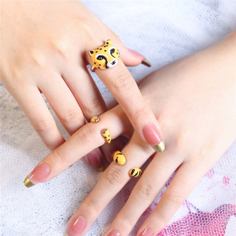 15g Weight Open Rings Classification 1 Set Quantity Holiday, Daily Occasion Alloy Material Animal, Cartoon Pattern All Seasons Season Women's Gender Plating Design Original Design, Cute Style Original Design Cute Animal Cartoon Alloy Plating Women's Open Rings 13