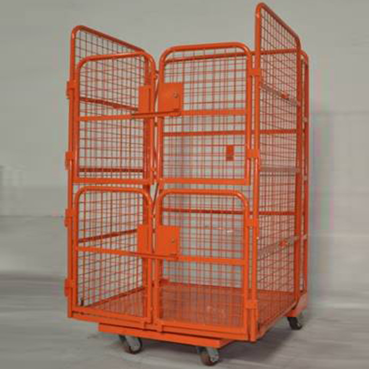 常规笼车非标网格物流台车 拣货周转台车U型四门网笼折叠物流台车