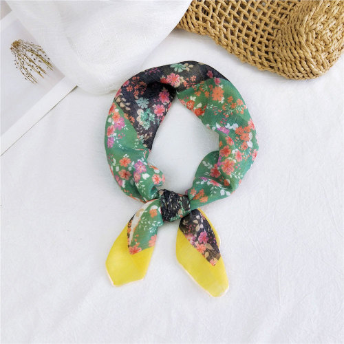 58 cotton and linen small square scarf for women in spring, autumn and summer, Korean small fresh Korean style artistic scarf, headband, small scarf