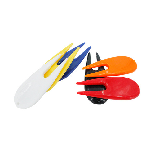 Factory direct selling golf supplies green fork golf fork colorful plastic green repair fork cross-border hot sale